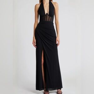 Lulu's Never Ending Glamour Halter Gown